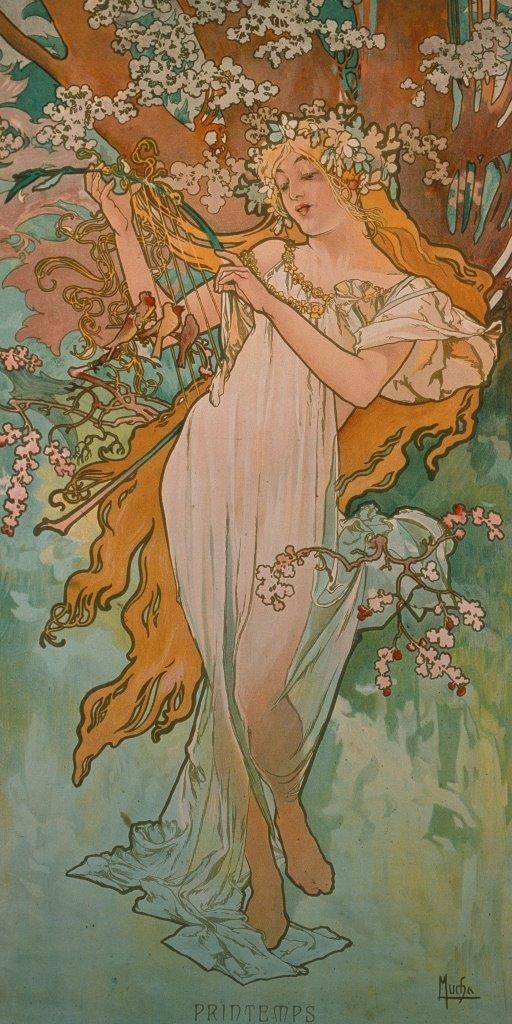 Alphons Maria  Mucha, Jahreszeiten: Frühling. 1896