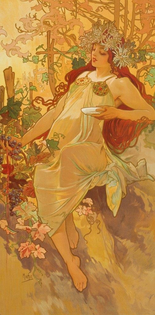 Alphons Maria  Mucha, Jahreszeiten: Herbst. 1896