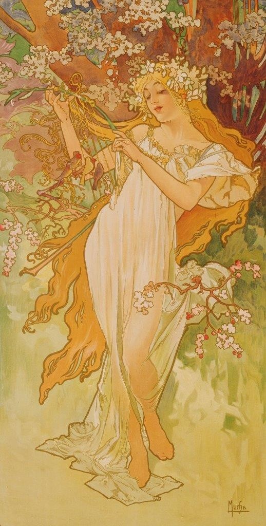 Alphons Maria  Mucha, Jahreszeiten: Frühling. 1896