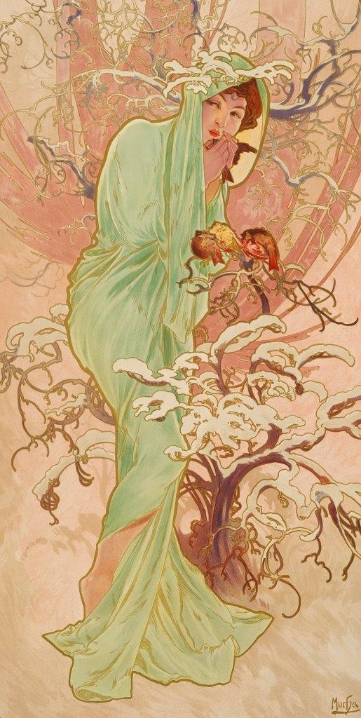 Alphons Maria  Mucha, Jahreszeiten: Winter . 1896