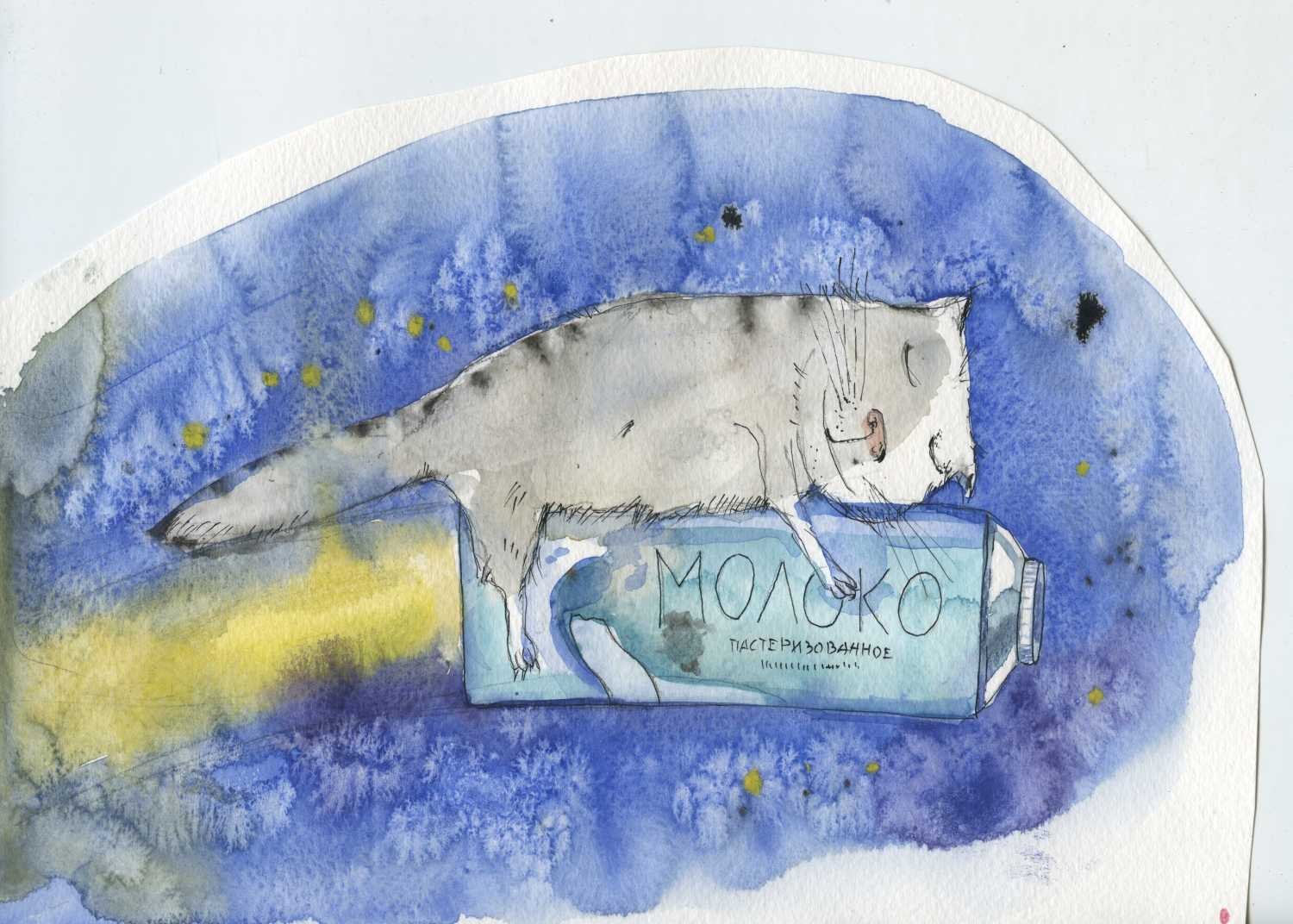 Tiukkel, 00060181 (Katze, Rakete, Vertrauen, Abflug, Karikatur, lustig, witzig, Grafik, Wunschgröße, Wohnzimmer, Treppenhaus, bunt)
