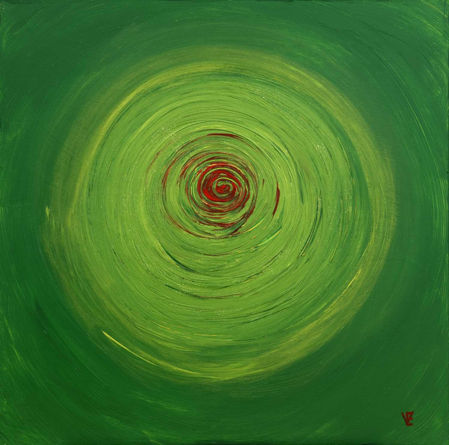 Elena Franke, Gründer Kreis 093 (Kreise, Mitte, Meditation,  spirituell, Wunschgröße, modern, Entspannung, Malerei, Treppenhaus, Wohnzimmer, bunt)