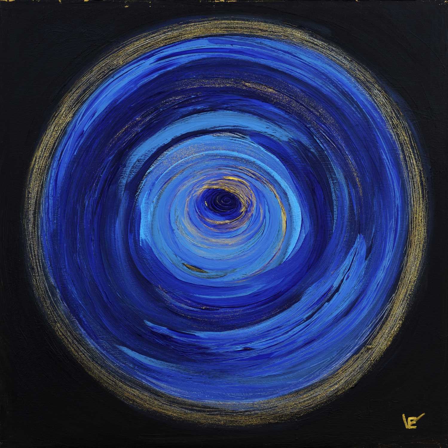 Elena Franke, Winer 083 (Kreise, Mitte, Meditation,  spirituell, Wunschgröße, modern, Entspannung, Malerei, Treppenhaus, Wohnzimmer, bunt)
