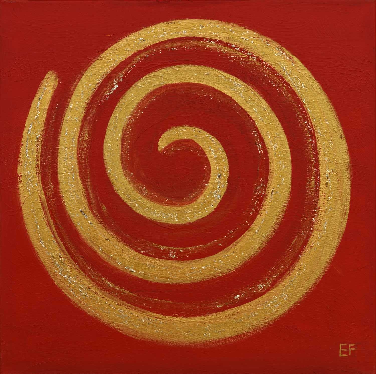 Elena Franke, Lebensspirale 154 (Kreise, Spirale, Mitte, Meditation,  spirituell, Wunschgröße, modern, Entspannung, Malerei, Treppenhaus, Wohnzimmer, bunt)