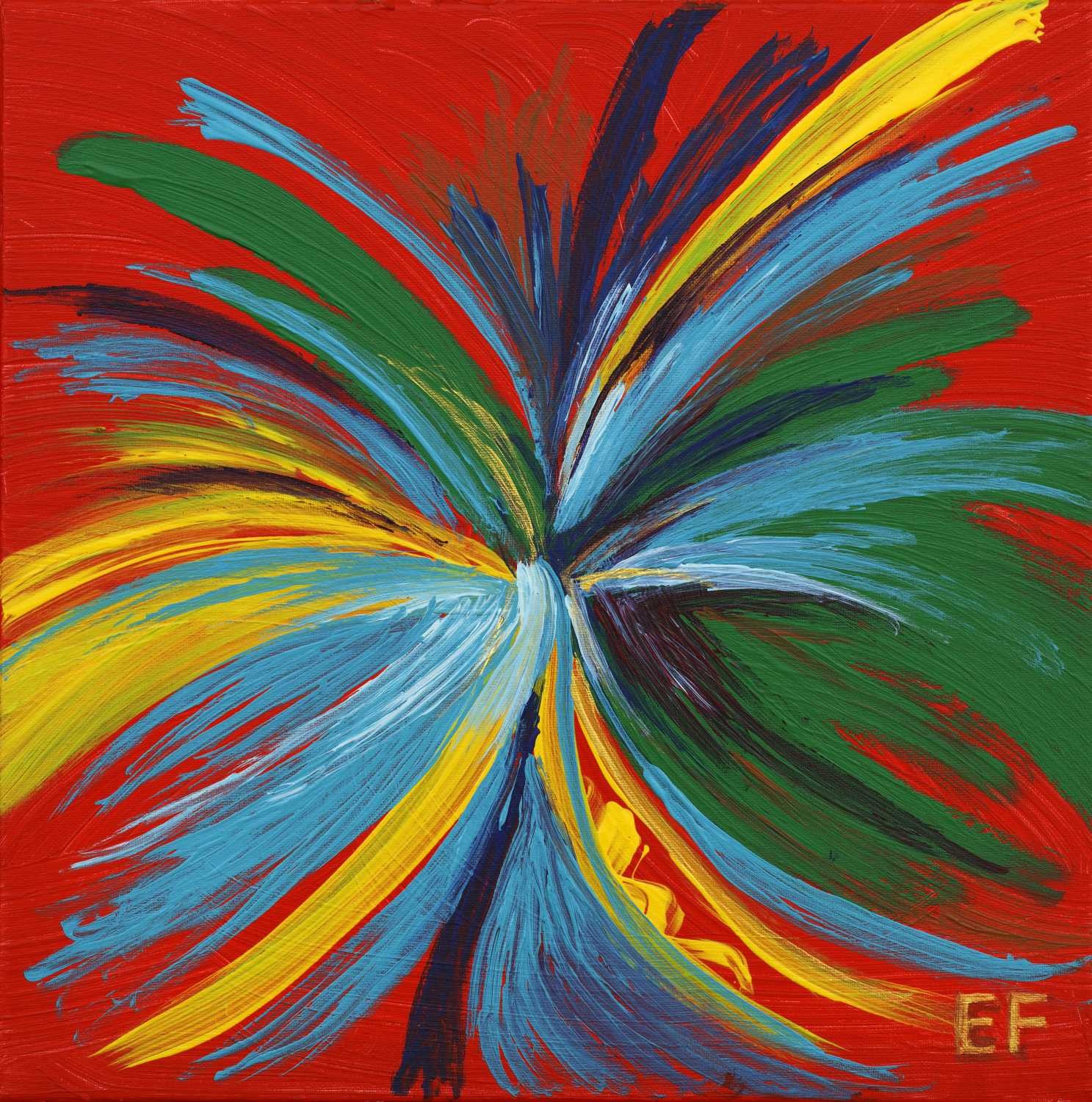 Elena Franke, Bouquet der Gefühle 229 (Feuerwerk, Gefühle, Dynamisch,  Bewegung, spirituell, Wunschgröße, modern, Entspannung, Malerei, Treppenhaus, Wohnzimmer, bunt)