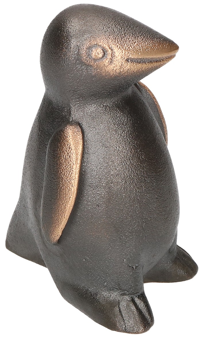 Herbert Fricke, Bronzefigur Pinguin klein, 6,5 x 3,5 x 4,5cm (Pinguin, Vogel, Figur, Bronze, Skulptur, Metall, kompakt, reduziert)