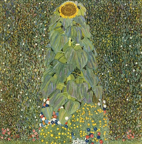 Gustav Klimt, Die Sonnenblume. 1905. (Privatbesitz,Klimt,Gustav,1862-1918,Blumen,Botanik,Klimt,Gustav Klimt,sonnenblume,wiener jugendstil,ornamental,secession)