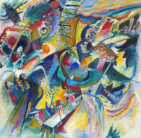 Wassily Kandinsky, Improvisation Klamm. 1914 (Kandinsky,Wassily,München,Städtische Galerie,1866-1944,Kandinsky,Wassily Kandinsky,Abstrakte Kunst,Abstraktion,Blauer Reiter,20. Jahrhundert,farbig,bunt,Höllentalklamm)
