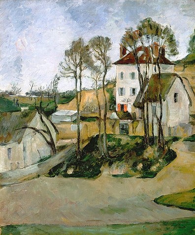 Paul Cézanne, Das Haus des Dr. Cachet in Auvers. (Cézanne,Paul,1839-1906,Staechelin'sche Familienstiftung,19. Jahrhundert,Cézanne, Paul Cezanne,Häuser,Haus,Auffahrt,Frankreich,Post-Impressionismus,Weg)