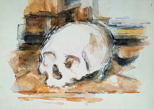 Paul Cézanne, Studie eines Totenkopfes. (Cézanne,Paul,1839-1906,Basel,Kunstmuseum,Vanitas,Cézanne, Paul 1839-1906,Totenkopf,Schädel,Skizze)