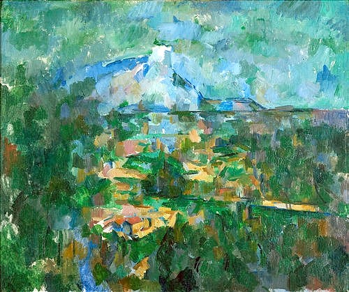 Paul Cézanne, Der Mont Sainte-Victoire von Les Lauves aus gesehen. 1904/06 (Cézanne,Paul,1839-1906,Basel,Kunstmuseum,Öl auf Leinwand,Cézanne,Cezanne,20. Jahrhundert,Mont Sainte-Victoire,St Victoire,Post-Impressionismus,Berg,Frankreich,Provence,Landschaft,Zergliederung,Zerlegung)