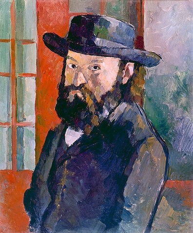 Paul Cézanne, Selbstbildnis. 1879 (Portrait,19. Jahrhundert,Bern,Kunstmuseum,1839-1906,Cézanne,Paul,Selbstbildnis,Cézanne,Paul Cezanne,Kopfbedeckung,Hut,Bart,Vollbart,Mann)