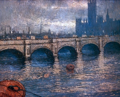 Claude Monet, Themsebrücke und Parlamentsgebäude in London. 1900/04 (Privatbesitz,Monet,Claude,1840-1926,Brücke,Fluss,England,Monet, Claude 1840-1926,London,Westmister bridge,Westminster, französischer,Impressionismus,französisch)