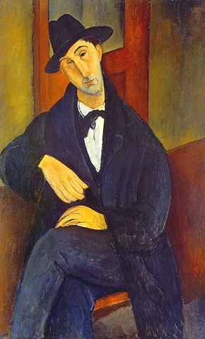 Amadeo Modigliani, Bildnis eines Mannes (M.Mario). 1919. (Modigliani,Amadeo,1884-1920,Privatbesitz Dr.Meyer,Zürich,Männer, Junge,Männer,Modigliani, Amadeo 1884-1920)