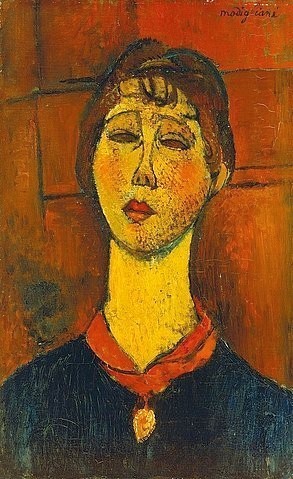 Amadeo Modigliani, Bildnis der Mme. Blanche Dorivale. (Modigliani,Amadeo,1884-1920,Sammlg. Im Obersteg,Oberhofen,Frau,Jung,Frauen,Modigliani, Amadeo 1884-1920)