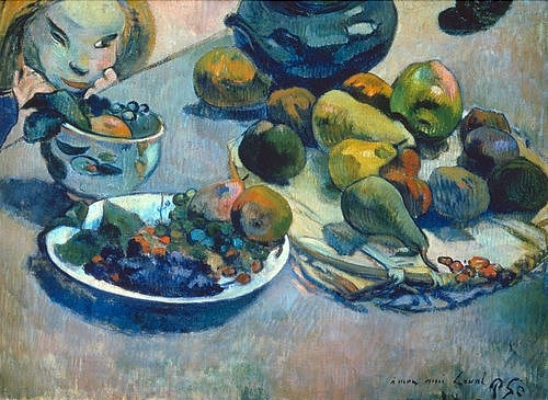Paul Gauguin, Obststilleben. 1888. (Gauguin,Paul,1848-1903,Moskau,Puschkin-Museum,Obststillleben,Gauguin,Paul Gauguin,Stillleben,Obst,Früchte)