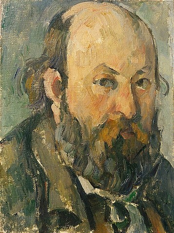 Paul Cézanne, Selbstbildnis. (Cézanne,Paul,1839-1906,Winterthur,Villa Flora,Selbstbildnis,Cézanne,Paul Cezanne,Bart,Kopf,Gesicht,Mann,Glatze,Vollbart)