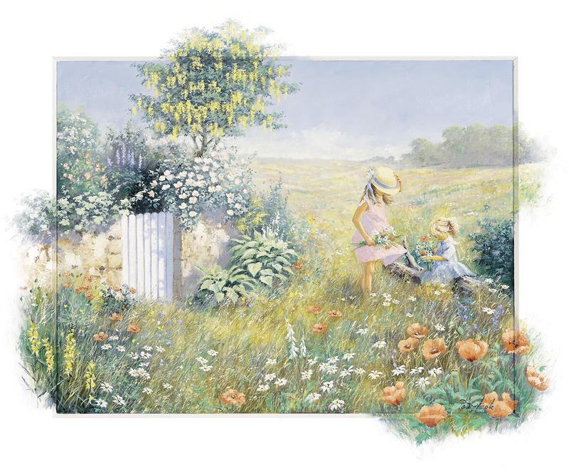 Peter Motz, Outside the garden (Landschaft, Garten, Idylle, mediterran, Sommer, Blumen,   Wunschgröße, Wohnzimmer, Treppenhaus)