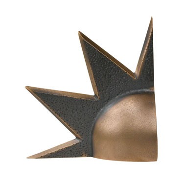 J. Schumann, Sonne, 14cm (Skulptur, Sonne, Viertel, Strahlen, Bronze, Figur, Plastik, Büro, Wohnzimmer)