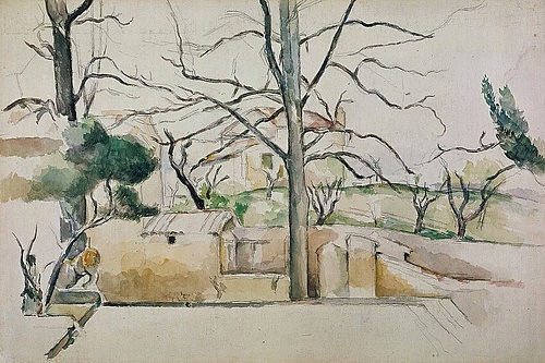Paul Cézanne, Winter in Jas de Bouffan. (Winterthur,Sammlung Oskar Reinhart,Cézanne,Paul,1839-1906,19. Jahrhundert,Paul Cézanne,Baum,Äste,kahl)