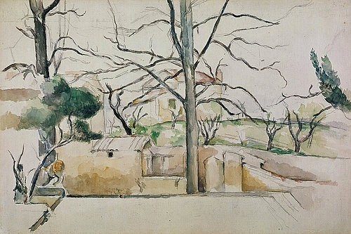 Wandbild Paul Cézanne, Winter in Jas de Bouffan.