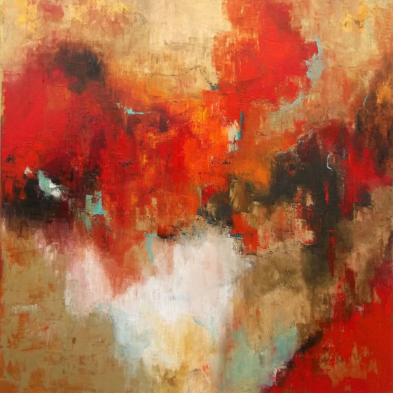 Leticia Herrera, Angel (Abstrakt, Malerei, modern, zeitgenössisch,  Farbverläufe, Wunschgröße, Wohnzimmer, Büro, Treppenhaus, Business, bunt)