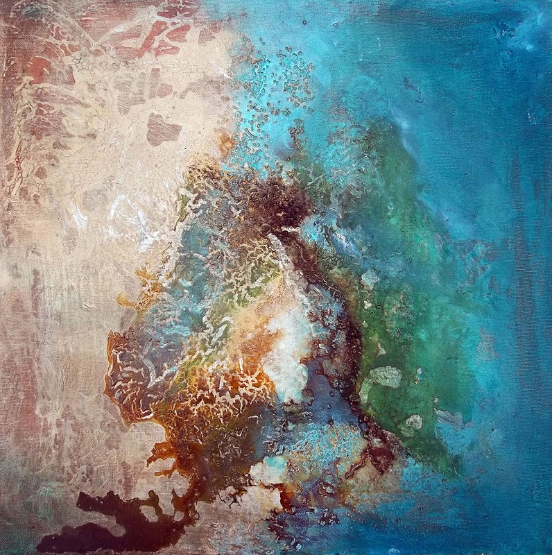 Leticia Herrera, Melt (Abstrakt, Malerei, modern, zeitgenössisch,  Farbverläufe, Wunschgröße, Wohnzimmer, Büro, Treppenhaus, Business, bunt)