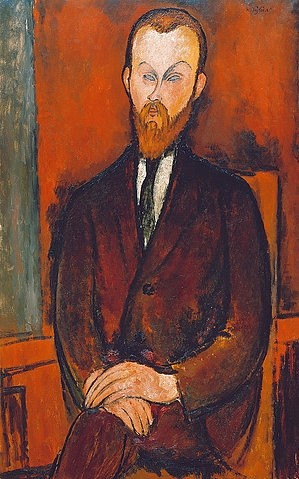 Amadeo Modigliani, Bildnis des Herrn Wielhorski. 1918. (Modigliani,Amadeo,Basel,Galerie Beyeler,1884-1920,Männer, Alte,Männer,Modigliani, Amadeo 1884-1920)