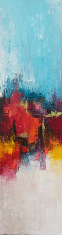 Leticia Herrera, Burning 1 (Abstrakt, Malerei, modern, zeitgenössisch,  Farbverläufe, Wunschgröße, Wohnzimmer, Büro, Treppenhaus, Business, bunt)