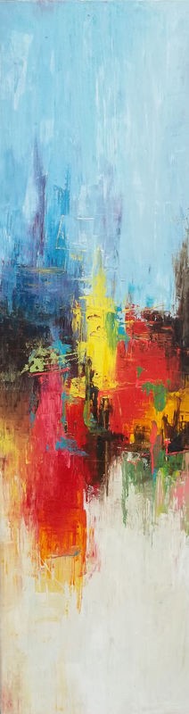 Leticia Herrera, Burning 2 (Abstrakt, Malerei, modern, zeitgenössisch,  Farbverläufe, Wunschgröße, Wohnzimmer, Büro, Treppenhaus, Business, bunt)