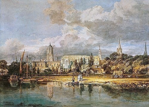 Joseph Mallord William Turner, Christ Church, von den Wiesen gesehen. (Turner,Joseph Mallord William,1775-1851,Oxford,Ashmolean Museum,England,Kirchen,Turner, Joseph Mallord William 1775-1851)