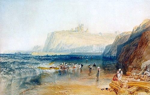 Joseph Mallord William Turner, Küste bei Whitby, Yorkshire. (Turner,Joseph Mallord William,Besitz: G.Goyder,Henley/Thames,1775-1851,England,Strände,Turner, Joseph Mallord William 1775-1851)