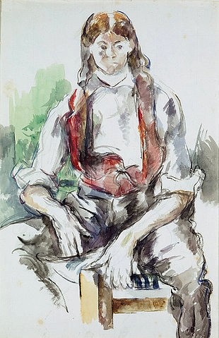 Paul Cézanne, Knabe mit roter Weste. (Aquarell,Cézanne,Paul,Besitzer: Feilchenfeld,Zürich,1839-1906,)