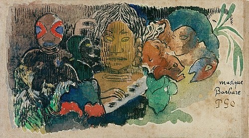 Paul Gauguin, Musique Barbare. Um 1892. (Gauguin,Paul,1848-1903,Basel,Kupferstichkabinett,Braque,Georges Braque)