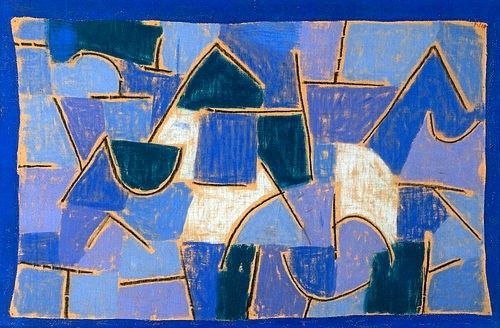 Paul Klee, Blaue Nacht. 1937 (20. Jahrhundert,Basel,Kunstmuseum,1879-1940,Klee,Paul,Klee,Paul Klee,Bauhaus,Abstraktion,abstrakt,blau,Formen,Blautöne)