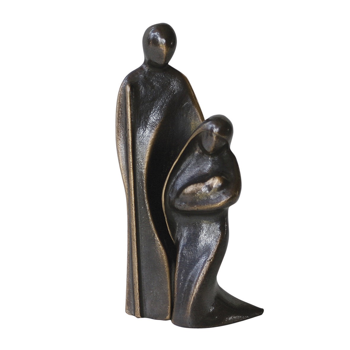 Kerstin Stark, Krippengruppe (Krippengruppe, Weihnachten, Heilige Familie, Eleganza, Skulptur, Figur, Plastik, Bronze, reduziert, modern,)