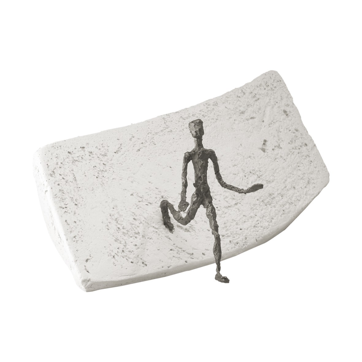 Luise Kött-Gärtner, Neue Wege, 7 x 29 x 18cm (Steinsockel, Steinschale, Bronze, Figur, neue Wege, Aufbruch, Inspiration, Motivation, Skulpturen, Büro, Business, Wohnzimmer)