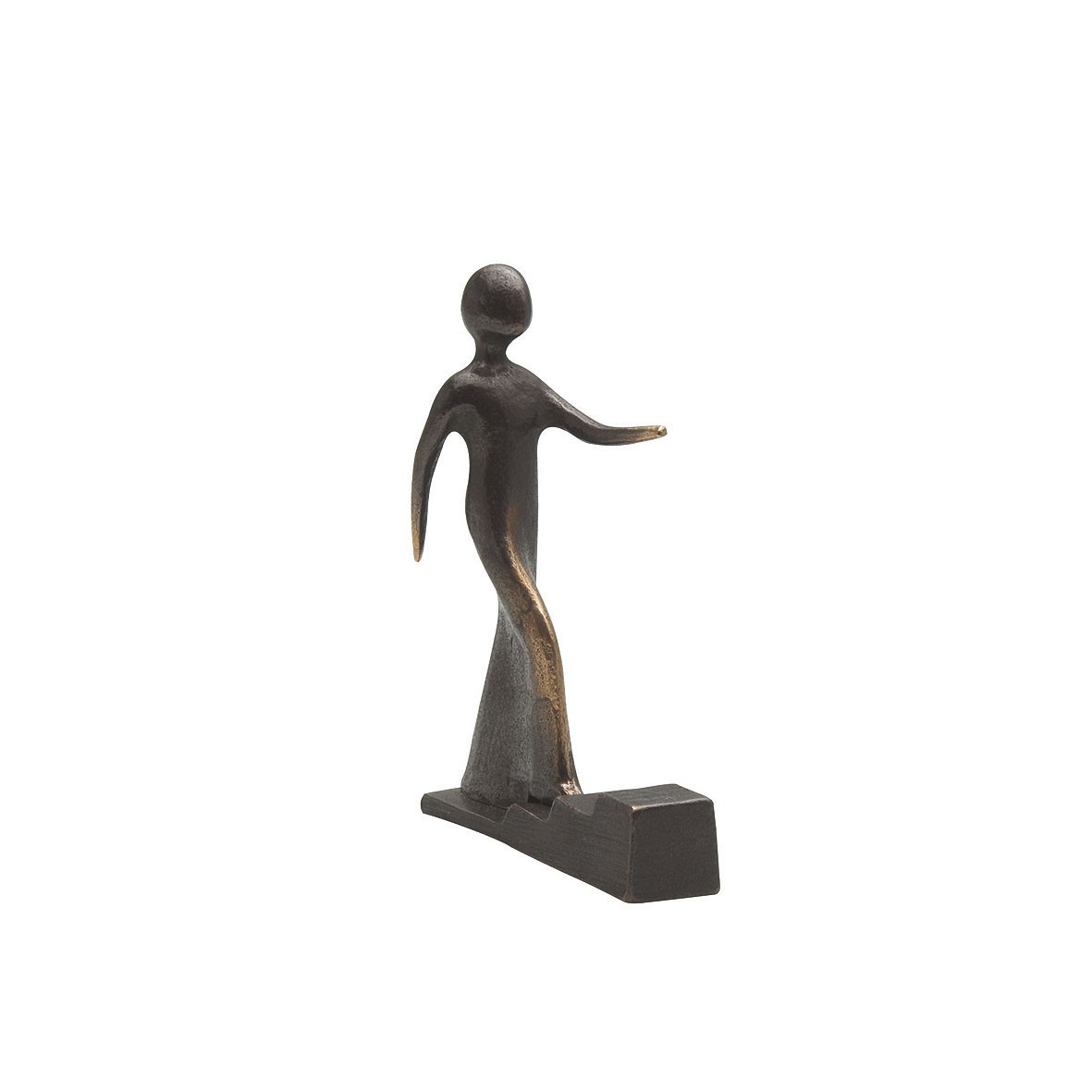 Kerstin Stark, Schritt für Schritt, 7cm (Schritt für Schritt, Skulptur, Figur, Motivation, Inspiration, vorwärts gehen, Bronze, Statuette, reduziert, modern,)