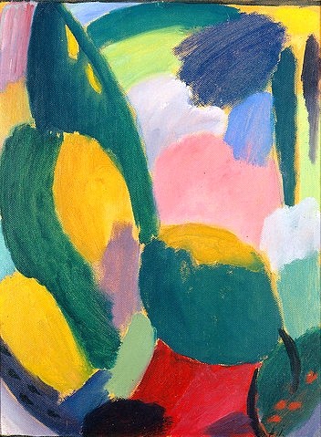 Alexej von Jawlensky, Sommerklang. (20. Jahrhundert,Abstraktion,Öl/Karton,1864-1941,Jawlensky,Alexej von,Privatbesitz,Alexej von Jawlensky,farbenfroh,heiter,Blauer Reiter,Farben)