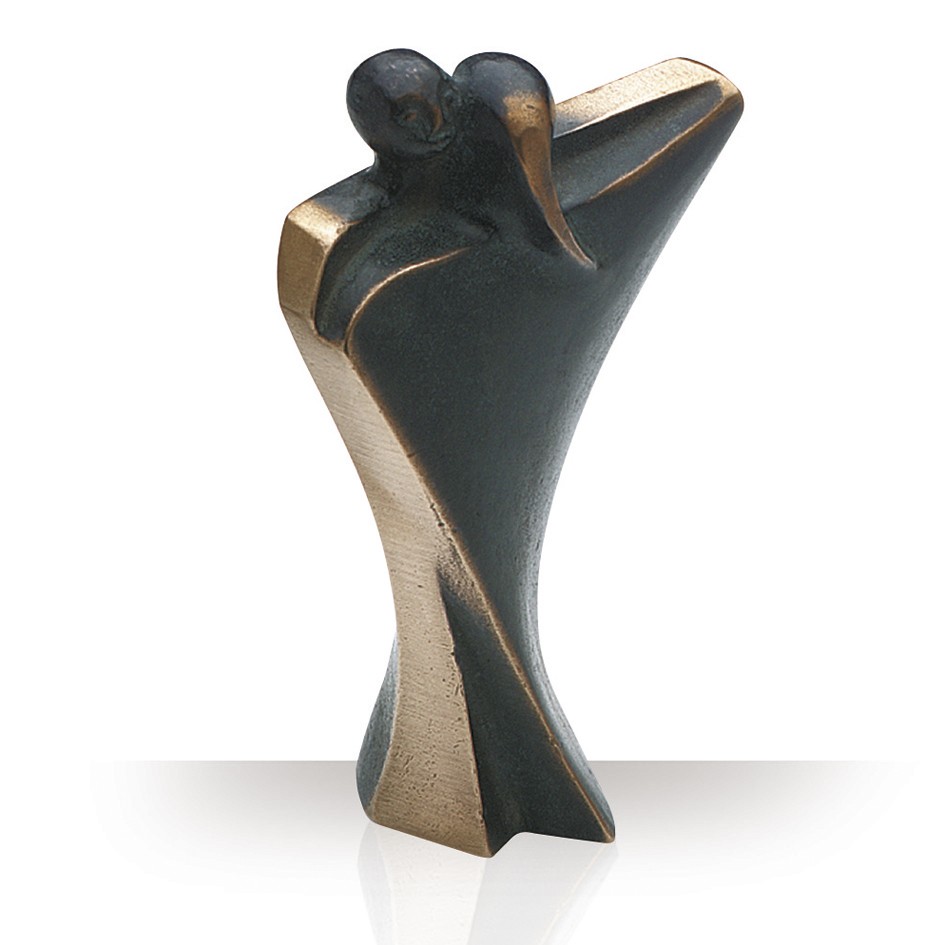 Luise Kött-Gärtner, Tanzpaar, 14cm (Tanz, Paar, Mann, Frau, Bewegung, Nähe, Vertrautheit, Bronze, reduziert, Eleganz, Figuren, Nähe, Inspiration, Motivation, Skulpturen, Wohnzimmer)