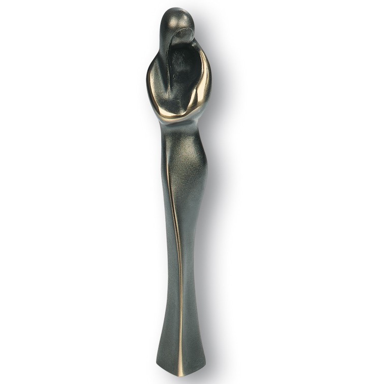 Kerstin Stark, La Madonna, 27cm (Madonna, Frau, religiös,  Eleganza, Leichtigkeit, zart, Skulptur, Plastik, Bronze, Figur, Wohnzimmer, Schlafzimmer, bronzefarben)
