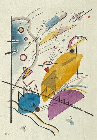 Wassily Kandinsky, Durchgehender Strich (auch: Komposition mit senkrechter Stange). 1923 (Klassische Moderne, Malerei, abstrakte Kunst, geometrische Formen, abstrakte Muster, Linien, Kreise, Dreiecke, Bögen, Wohnzimmer, Büro, Arztpraxis, Wunschgröße, bunt)