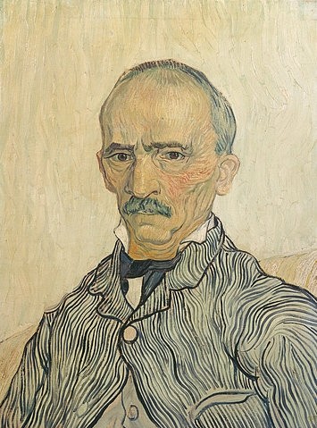 Vincent van Gogh, Der Oberaufseher des Hospitals St. Paul. 1889 (Portrait,19. Jahrhundert,Solothurn,Dr.Dübi-Müller,1853-1890,Gogh,Vincent van,Mann,Mediziner,Arzt,Gogh, Vincent van Gogh,streng,Schnurrbart,Jacke,Trabuc)