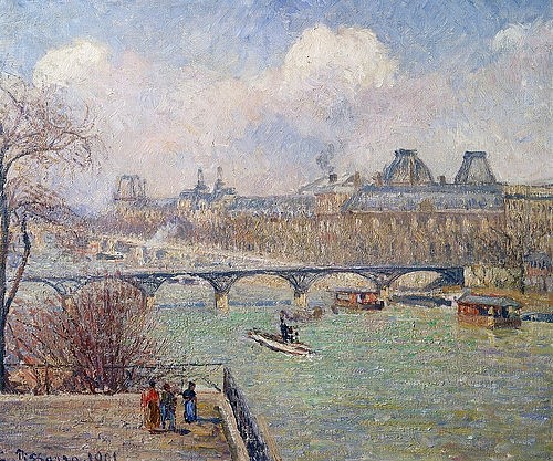 Camille Pissarro, Seine mit Pont-Neuf. 1901 (Paris, Stadt, Hauptstadt, Fluss, Seine, Brücke, Louvre, Frankreich, Impressionismus, Klassische Moderne, Wohnzimmer, Wunschgröße)