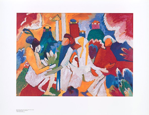 Wassily Kandinsky, Orientalisches (Klassische Moderne, Malerei, Expressionismus, Menschen, Gruppe, Orientalisch, Farbflächen, Wohnzimmer, Büro, Arztpraxis, bunt)