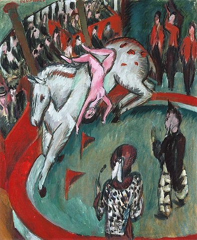 Ernst Ludwig Kirchner, Die Zirkusreiterin. 1912 (Öl auf Leinwand,1880-1938,Kirchner,Ernst Ludwig,München,Pinakothek der Moderne,Kirchner,Ernst Ludwig Kirchner,Zirkus,Reiten,Reiterin,Pferd,Manege,Beruf,20. Jahrhundert,expressionismus,Artistin,kunstvoll,Unterhaltung,Entertainment, Bayerische Staatsgemälde)