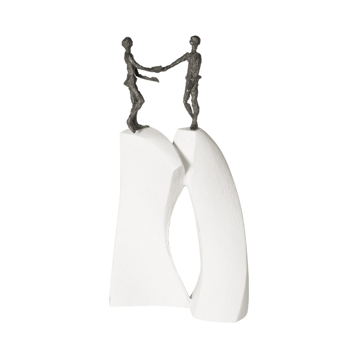 Luise Kött-Gärtner, Die Hand reichen, 32cm (Steinsockel, Gipfel, Bronze, Figuren, Hand reichen Teamwork, Vertrauen, Ziel, Inspiration, Motivation, Skulpturen, Büro, Business, Wohnzimmer)