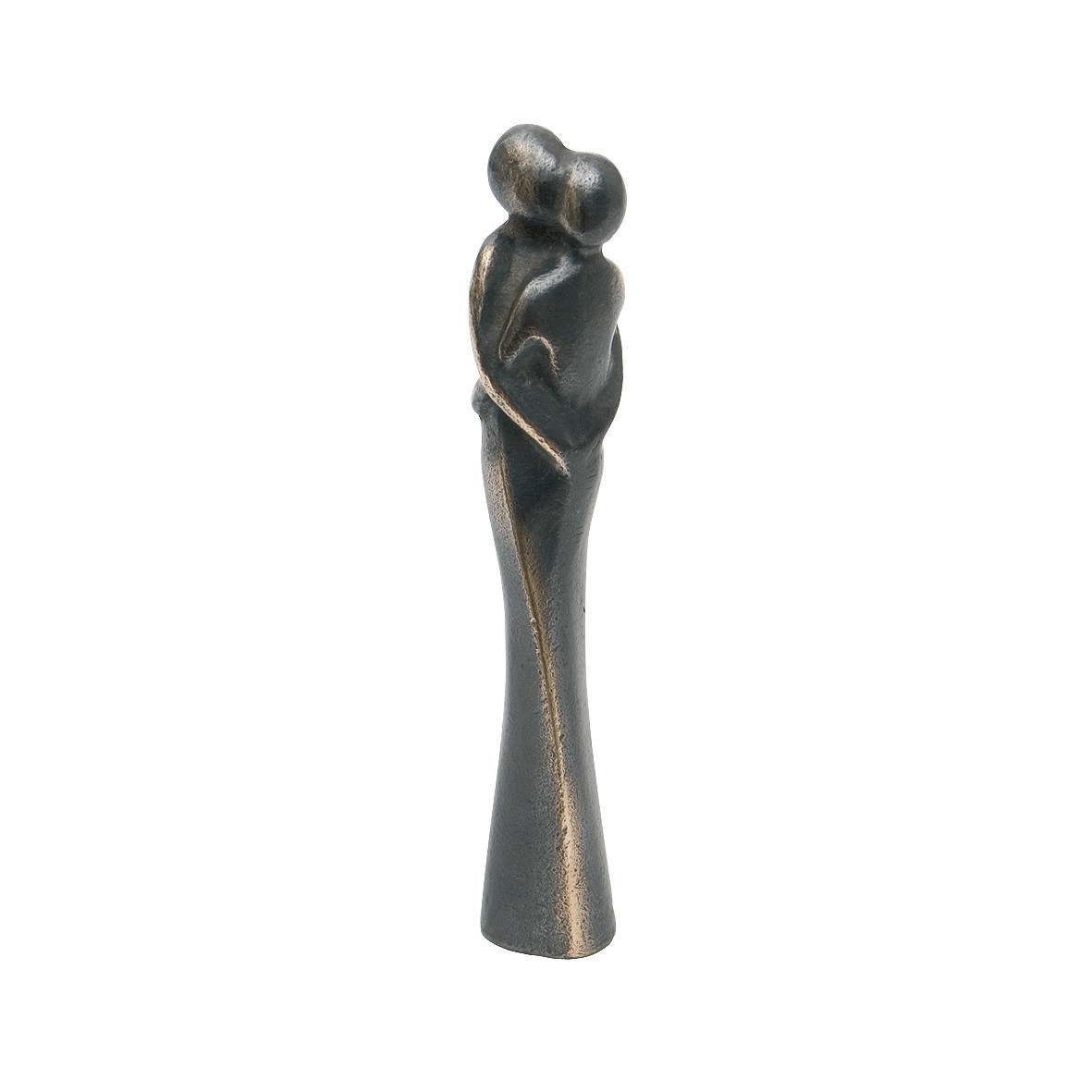 Kerstin Stark, La Affetta, 13cm (Zuneigung, Umarmung, Liebe,  Eleganza, Leichtigkeit, zart, Skulptur, Plastik, Bronze, Figur, Wohnzimmer, Schlafzimmer, bronzefarben)