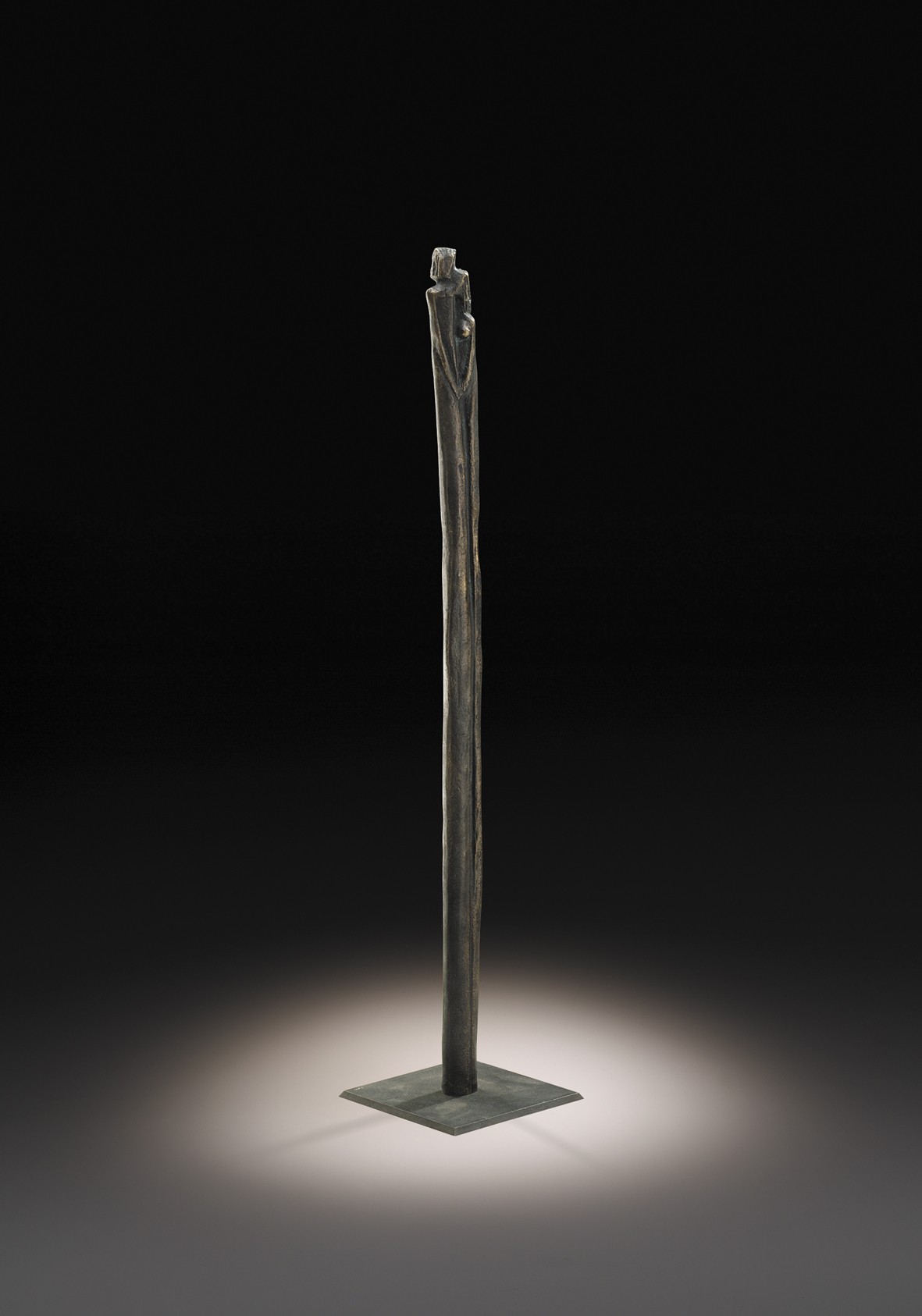 Rosa Gillissen, Säule Paar, 98cm (Säulenmenschen, Paar, Bronze, Skulpturen, Figuren, Plastik, schmal, schlank, gestreckt, Original, Wohnzimmer, Büro)