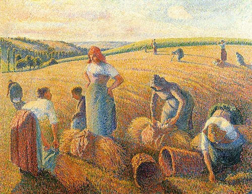 Camille Pissarro, Die Ährensammlerinnen. 1889 (19. Jahrhundert,Öl auf Leinwand,1830-1903,Pissarro,Camille,Basel,Kunstmuseum,Ernte,Pissarro, Camille 1830-1903, französischer impressionismus,Feld,Sommer,Getreide,Getreidefeld,Frauen,Bäuerinnen,Körbe)